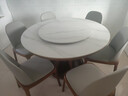 楚慧輕奢巖板餐桌椅組合現代簡(jiǎn)約實(shí)木小戶(hù)型家用大圓桌帶轉盤(pán)圓形飯桌 普通款【12mm巖板】 1.3米 圓桌+6椅【送轉盤(pán)】 曬單實(shí)拍圖