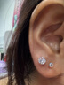 999純銀鉆石耳釘女超閃鋯石耳骨釘高級感銀飾耳蝸釘養耳洞小耳飾 【999足銀】6毫米鋯石一對 曬單實(shí)拍圖