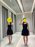 UR2025秋季新款女裝法式鉆飾背心式修身針織連衣裙UWG950197 黑色 (偏短) S 曬單實(shí)拍圖