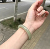 京鑒新疆和田玉晴水手鐲高冰蜂蜜水正圈晴水青白玉石手鐲送女友附證書 內(nèi)徑58mm 曬單實拍圖