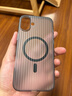 猩球衛士高級感防指紋適用Apple/蘋(píng)果iPhone16Plus磁吸瓦楞手機殼超薄行李箱條紋保護套磨砂MagSafe外殼灰 曬單實(shí)拍圖