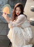妍莉芬（yanlifen）桔梗法式白色長袖連衣裙子女秋季2025年秋裝新款女裝顯瘦氣質長裙 白色 S 曬單實拍圖