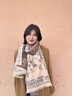 CharisKitty披肩外搭女2025新款夏季空調圍巾保暖防曬斗篷冬季防寒圣誕節禮物 青鳥(niǎo)藍 曬單實(shí)拍圖