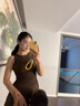 UR2025夏季新款女裝簡(jiǎn)約氣質(zhì)褶皺修身無(wú)袖連衣裙UYY750027 曬單實(shí)拍圖