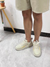 森馬（Senma）男鞋夏季休閑百搭時(shí)尚小白鞋子男士軟底輕便厚底增高板鞋男款透氣 米色 42 曬單實(shí)拍圖