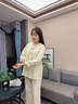 安之伴春秋季女士睡衣【新中式純棉】休閑透氣100%棉長(cháng)袖長(cháng)褲家居服套裝 A貝殼黃 XL 曬單實(shí)拍圖