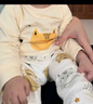 舒貝怡嬰兒衣服兒童內衣套裝純棉寶寶睡衣秋款分體家居服秋衣秋褲黃90 曬單實(shí)拍圖