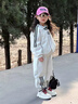 G.DUCKKIDS女童套裝春秋2025新款兒童春季洋氣女寶寶休閑純棉運(yùn)動(dòng)春裝兩件套 米灰色 100 cm 曬單實(shí)拍圖