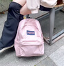 JANSPORT杰斯伯雙肩包女學(xué)生旅行包26L旅行輕便透氣書(shū)包男背包 4QUT7N8蜜蠟粉-側(cè)邊袋 曬單實(shí)拍圖