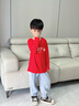 WASSUP WKENG國慶節出游穿搭衣服兒童紅色中國少年表演合唱班團服長(cháng)袖t恤男童 紅色【款三】 150 推薦【70-80斤】 曬單實(shí)拍圖