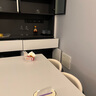 上林春天 巖板餐桌現代輕奢長(cháng)方形餐桌椅組合家用吃飯桌子中古風(fēng)餐廳家具 黑色框架/啞光純白巖板/羊角椅 1.4m 一桌四椅 曬單實(shí)拍圖