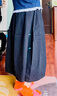 絲柏舍松緊腰抽繩牛仔裙女2025秋裝新款純色水洗中長(cháng)款半身裙 曬單實(shí)拍圖
