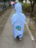 兒童雨衣兔耳朵全身長(cháng)款防暴雨男女可愛(ài)幼兒園寶寶卡通雨披輕便 藍鯨魚(yú) XL(135-150) 曬單實(shí)拍圖