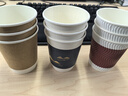 得力（deli）280ml一次性紙杯水杯 加厚燙金壓紋高端商務(wù) 藍色 50只裝 曬單實(shí)拍圖