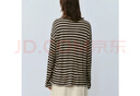 UR2025秋季新款女裝氣質(zhì)日常撞色條紋長(cháng)袖T恤UWM450132+ 咖棕條紋 XS 曬單實(shí)拍圖