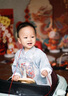 G.DUCKKIDS小黃鴨男寶寶一周歲衣服女抓周禮服嬰兒套裝秋冬唐裝百天生日禮物 紅色三件套春秋款 80 尺碼6-12月【75-85cm】 曬單實(shí)拍圖