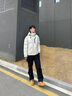 LEEREDPOI連帽羽絨服男2025冬季百搭保暖外套男美式休閑寬松可脫卸袖上衣服 米白色 XL （136-155） 曬單實(shí)拍圖