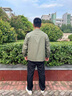 KURIOS奢品棉夾克式襯衫男春秋季寬松潮流休閑工作服上衣服男裝長(cháng)袖襯衫 綠色 L 175 曬單實(shí)拍圖