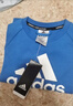 阿迪達斯 （adidas）兒童裝春內搭圓領(lǐng)衛衣運動(dòng)長(cháng)袖上衣  藍/白 128 曬單實(shí)拍圖