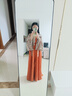 芷蘅間 千燈夜行 唐制漢服女法門(mén)寺外衫一片式齊胸裙新中式敬酒服新娘 橘色外衫一件 預售30天 M 曬單實(shí)拍圖