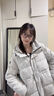 雅鹿90高蓬鴨絨戶外連帽羽絨服女2025冬季新款收腰保暖外套 純凈灰 S 建議90-100斤 曬單實拍圖