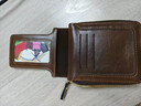 萊樞匯男士錢(qián)包短款高級感復古拉鏈包零錢(qián)收納卡包 搭扣錢(qián)包淺棕色 曬單實(shí)拍圖