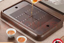 文白茶盤(pán)家用小托盤(pán)儲(chǔ)水瀝水式兩用功夫茶海一人簡(jiǎn)易長(zhǎng)方形竹木喝茶臺(tái) 曬單實(shí)拍圖
