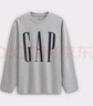 GAP男女裝2025秋季新款logo字母印花寬松純棉長(cháng)袖T恤上衣786368 淺灰色 L (175/96A) 亞洲尺碼 曬單實(shí)拍圖