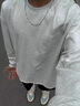 杜小閑 花灰色美式重磅長(cháng)袖t恤男春秋純棉小領(lǐng)口衛衣正肩圓領(lǐng)內搭打底衫 淺灰色 90%買(mǎi)家選擇 XL [推薦120-140斤] 曬單實(shí)拍圖