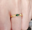 六桂福珠寶黃金戒指女足金鑲嵌鋯石戒指婚嫁禮物七夕禮物 綠意戒指 曬單實拍圖