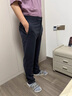 羅蒙（ROMON）莫代爾休閑褲男士秋冬季彈力寬松加絨加厚保暖長(cháng)褲抗皺男褲子 0091藍灰 XL 【適合140-155斤】2.5-2.7尺 曬單實(shí)拍圖