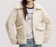 森馬（Semir）棉服女拼接毛絨翻領(lǐng)溫柔百搭2024冬季寬松棉衣復古風(fēng)109724112003 曬單實(shí)拍圖