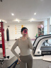 gigt極吉運動(dòng)長(cháng)袖T恤瑜伽服女普拉提帶胸墊跑步健身上衣 卡其 M碼 曬單實(shí)拍圖