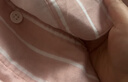 無印良品（MUJI）女式 無側縫雙層紗織 睡衣 家居服套裝  粉紅色條紋5A M 曬單實拍圖