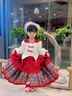 WVD美國品牌童套裝秋冬2025新款冬季童裝兒童漢服唐裝拜年服新年衣服紅色2709裙子+2720上衣送腰帶 紅150 曬單實拍圖