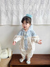 班喜迪嬰兒衣服秋裝嬰幼兒連體衣超萌寶寶哈衣爬服春秋季公主連帽外出服 米色 80cm 曬單實拍圖