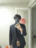 CULTUM【可機洗免熨燙】通勤商務西服套裝男職業(yè)正裝禮服西裝外套 純黑色三件套 52 B 曬單實拍圖