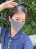 松研（Breazwell）防曬口罩女夏季防紫外線冰絲輕薄透氣戶外騎行遮陽全遮臉 柔膚色 曬單實拍圖