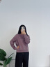 安踏衛(wèi)衣女款2025秋季新款寬松顯瘦圓領(lǐng)無帽長袖上衣小個子打底衫 7706-1月影綠 M 160 曬單實拍圖