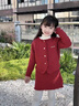 FIDQIOG國際品牌女童紅棉衣新年拜年服童裝秋冬厚針織毛衣大童套裝 安可拉紅 KT18026 170 cm 曬單實(shí)拍圖