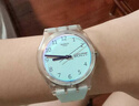 斯沃琪（Swatch）瑞士手表 無盡天藍 七夕禮物雙日歷男女學(xué)生時尚石英腕表 GE713 曬單實拍圖