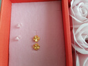 中國黃金（CHINA GOLD）四葉草黃金耳釘女999足金耳飾生日七夕情人節禮物送女朋友老婆 90%客戶(hù)選擇-幸運四葉草耳釘約0.8-0.9g 曬單實(shí)拍圖