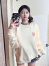 WYBT品牌聯(lián)名衛(wèi)衣男女2025春秋新款休閑寬松史迪仔棉質(zhì)情侶長袖T恤衫 024款白色 XL （建議130-145斤） 曬單實拍圖