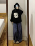 PMOG可愛(ài)連帽衛衣女毛絨小狗黑色小個(gè)子寬松百搭情侶裝慵懶風(fēng)外套女 黑色 (夾子可拆卸) S 曬單實(shí)拍圖