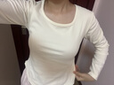方領(lǐng)打底衫女秋冬內搭長(cháng)袖t恤女洋氣百搭修身顯瘦上衣 愚仁服飾1039杏色 M 曬單實(shí)拍圖