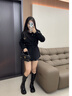 卓詩(shī)尼厚底長(cháng)筒靴女2025秋冬季新款英倫風(fēng)不過(guò)膝騎士靴增高長(cháng)靴女靴子 黑色-單里 37 曬單實(shí)拍圖