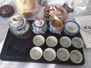 HnSeFe高檔青花汝窯功夫茶具套裝輕奢家用一套高端茶壺茶杯禮盒2025新款 觀(guān)云茶盤(pán)+米黃繁花石瓢壺13頭 曬單實(shí)拍圖