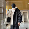 啄木鳥雙面穿外套男秋冬季新款加厚棉服男士寬松夾克棉衣男羽加絨服男裝 黑色 L (建議125-145斤) 曬單實拍圖