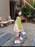 女童卡通蘋(píng)果樹(shù)拼色衛衣打底褲套裝新款兒童衛衣秋裝打底褲兩件套 長(cháng)袖T恤+褲子【兩件套】 120 cm 曬單實(shí)拍圖