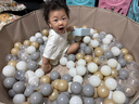 貝易（BeiE）寶寶海洋球池加厚彩色無(wú)毒無(wú)味嬰兒波波球池室內兒童玩具 200個(gè)裝海洋球+折疊球池 曬單實(shí)拍圖